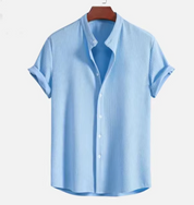 Philipp Short Sleeve Button-Up Shirt Blue