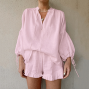 Romina Summer Two-Piece Set for Effortless Style and Comfort Pink