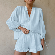 Romina Summer Two-Piece Set for Effortless Style and Comfort Light Blue