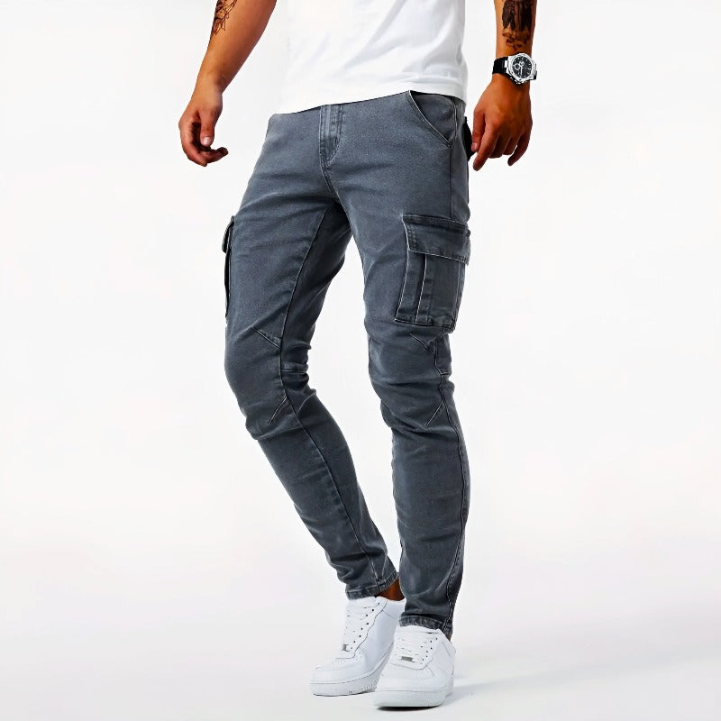Albin Slim-Fit Cargo Trousers Grey
