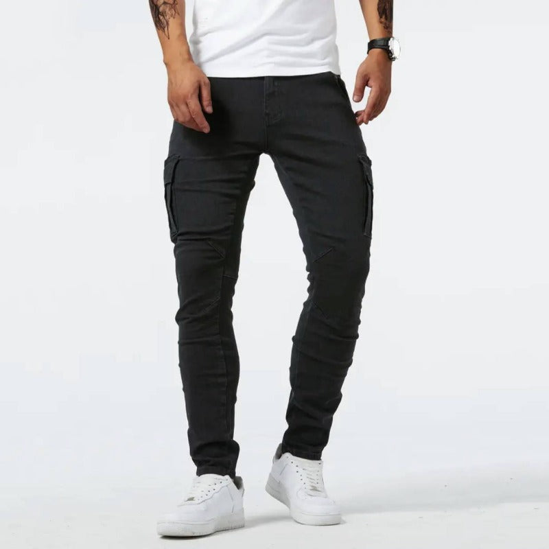 Albin Slim-Fit Cargo Trousers Black