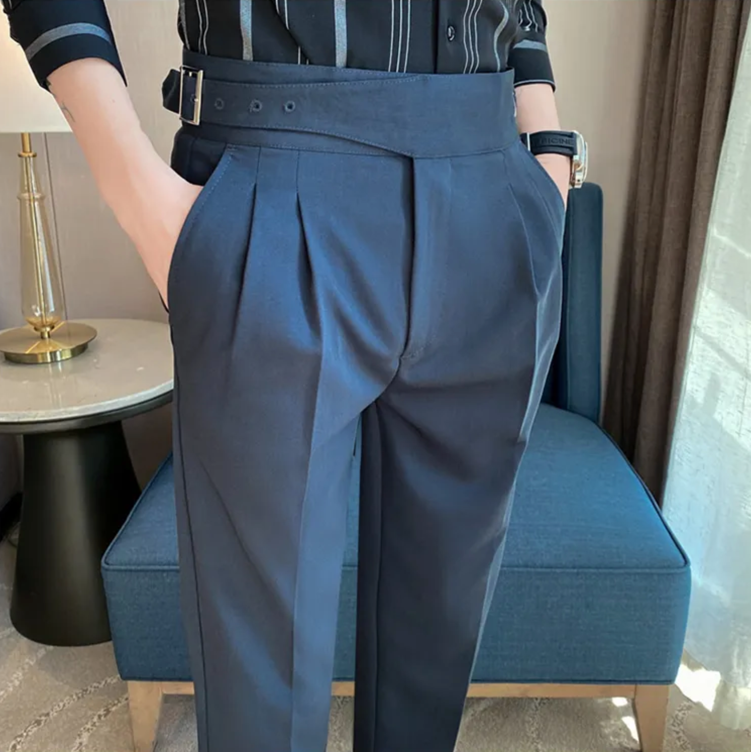 Jørgen - Gurkha Style Trousers Navy Blue