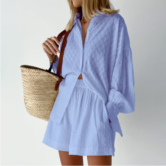 Esther Top and Shorts Ensemble Light Blue