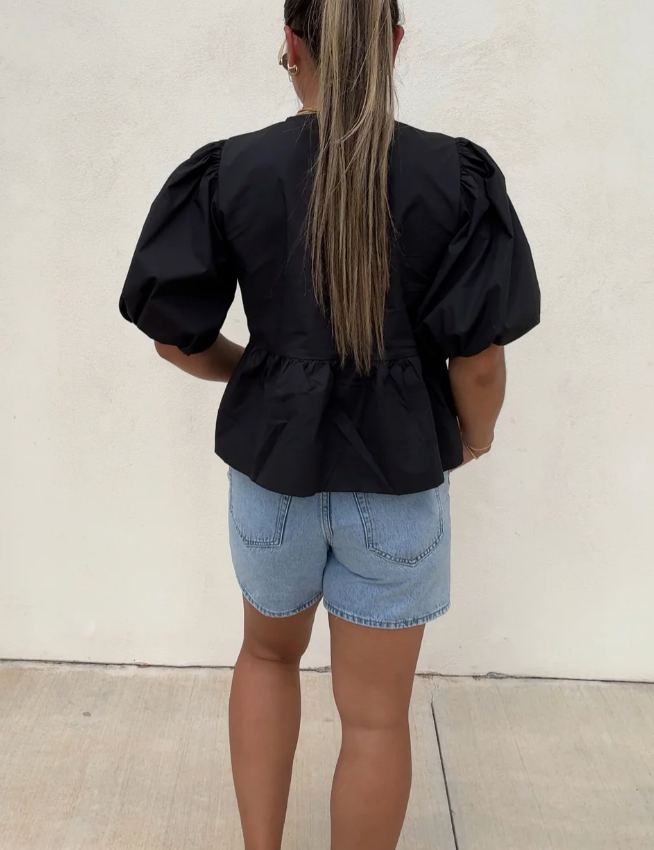Harriett - Elegant Baggy Fit Peplum Blouse