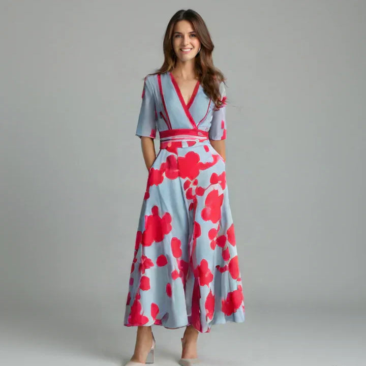 Amira - Elegant Floral Wallet Dress