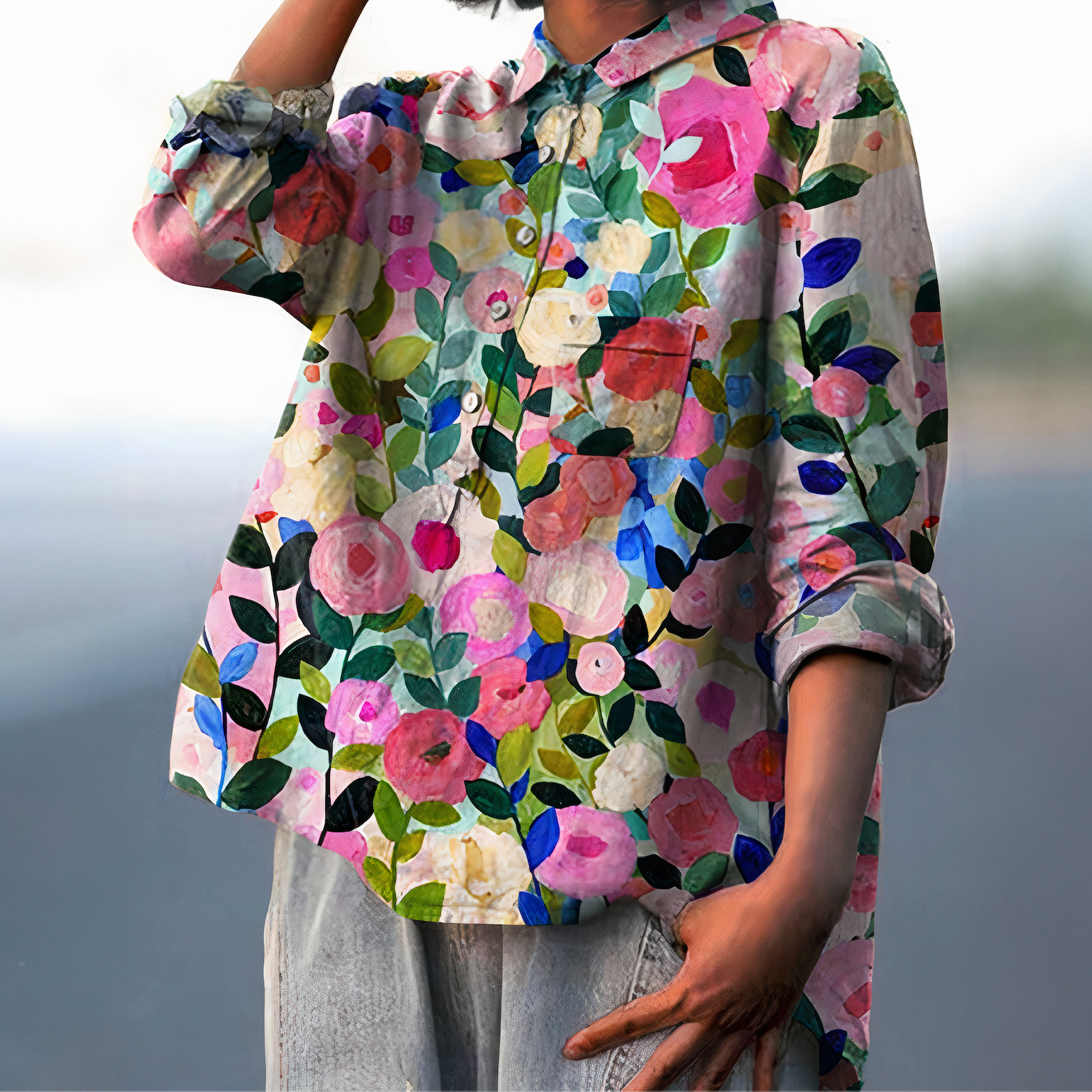 Romantic Floral Blouse for Everyday Elegance and Comfort
