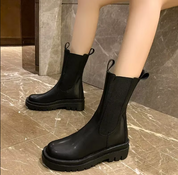 Wylla - Chelsea Platform Boots with Elastic Detail