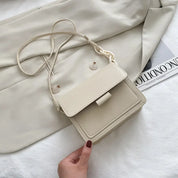 Trista Classic Leather Crossbody Bag with Flap Closure for Stylish Convenience White