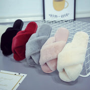 Lizzy - Cozy Criss-Cross Fluffy Slippers