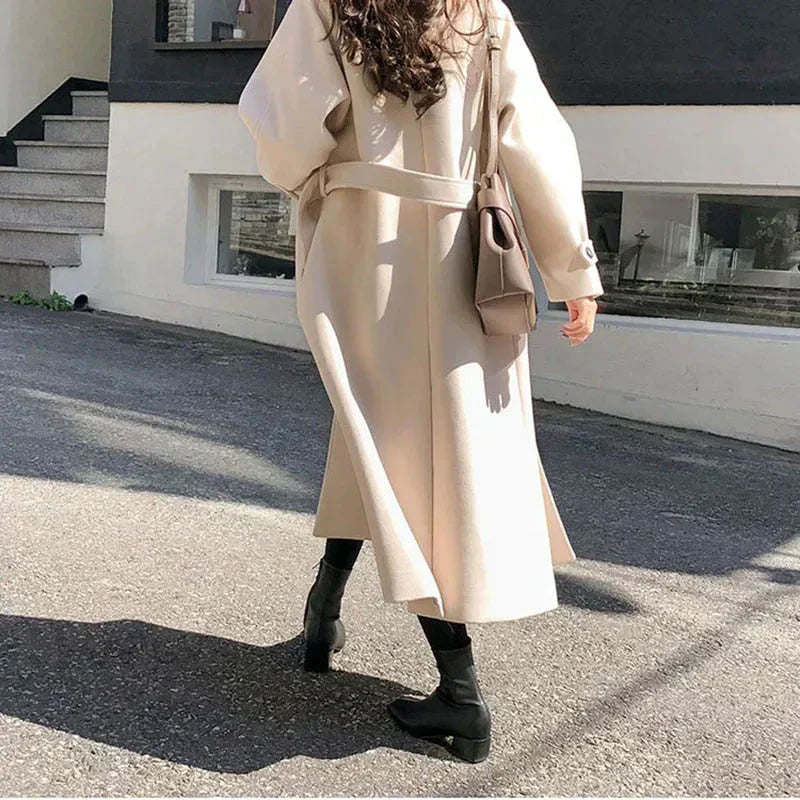 Maia - Buttoned & Belted Long Trench Coat