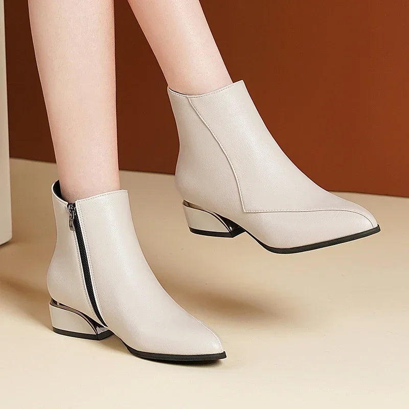 Julane - Zip-Up Ankle Boots with Stylish Block Heel