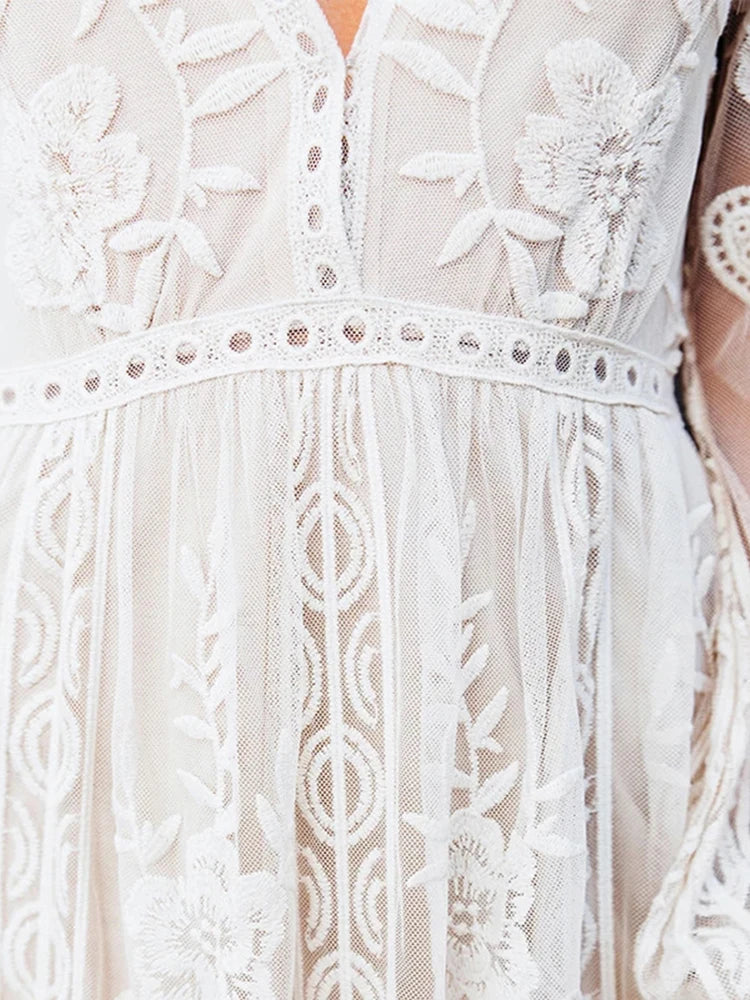 Tilda - Bohemian Lace Maxi Dress