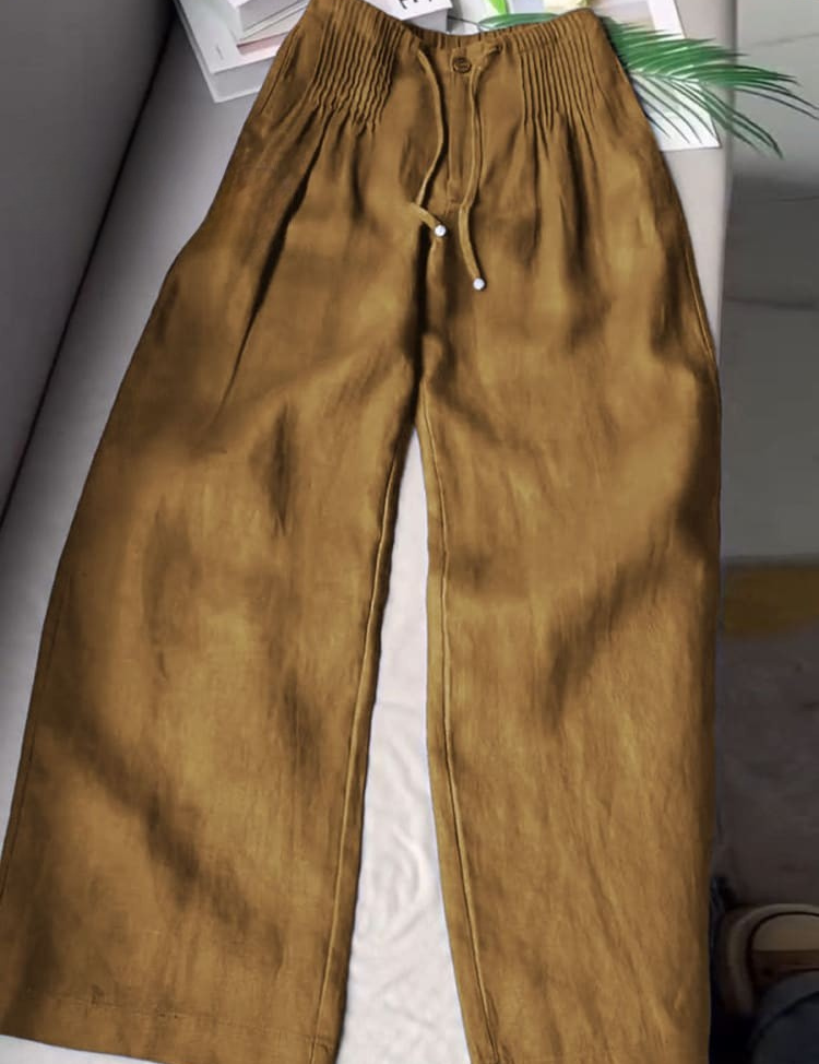 Relaxed Pleated Linen Pants For Women Comfort Fit Everyday