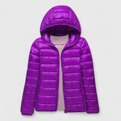 Lily - Ultra-Light Quilted Jacket Purple Hood