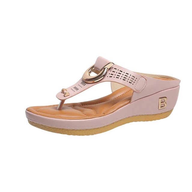 Alberte Elevated Wedge Sandals Light Pink