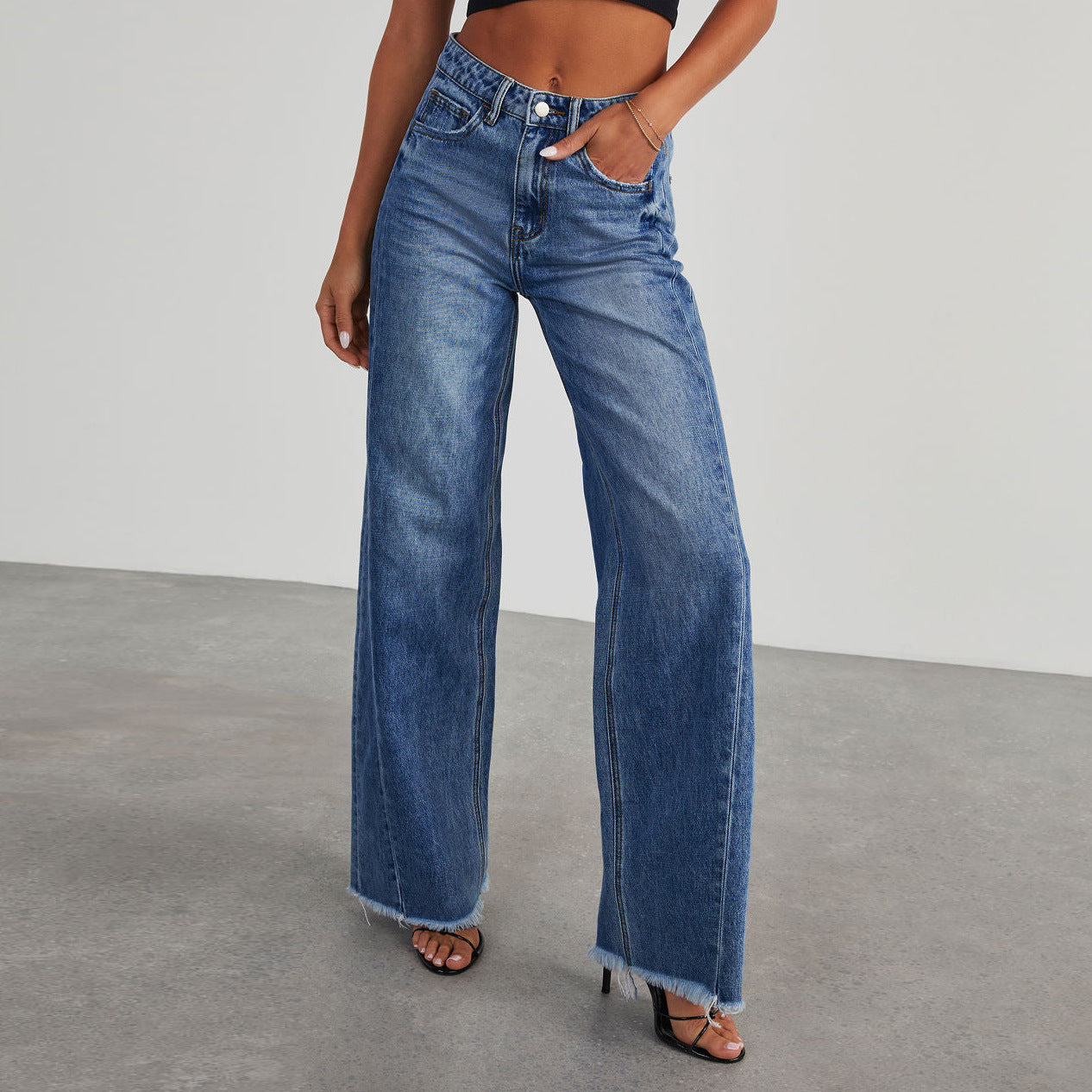 Gemma High-Rise Wide-Leg Denim Blue