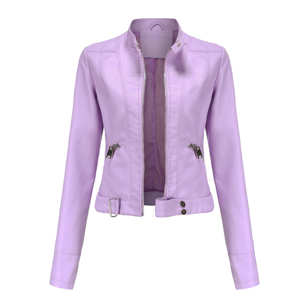 Mille - Sophisticated Leather Jacket Purple