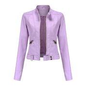 Mille - Sophisticated Leather Jacket Purple