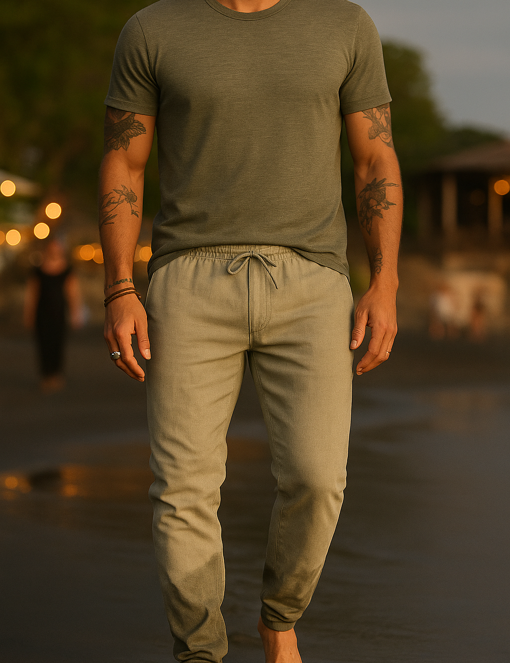 Yorick Drawstring Joggers Khaki