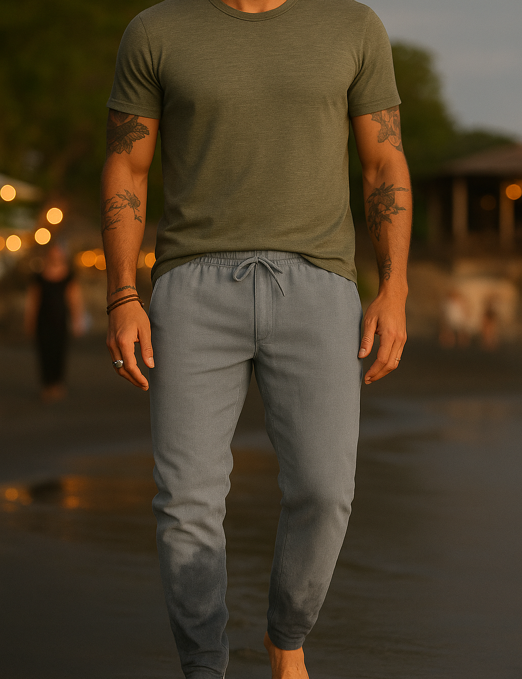 Yorick Drawstring Joggers Gray