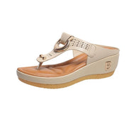 Alberte Elevated Wedge Sandals White