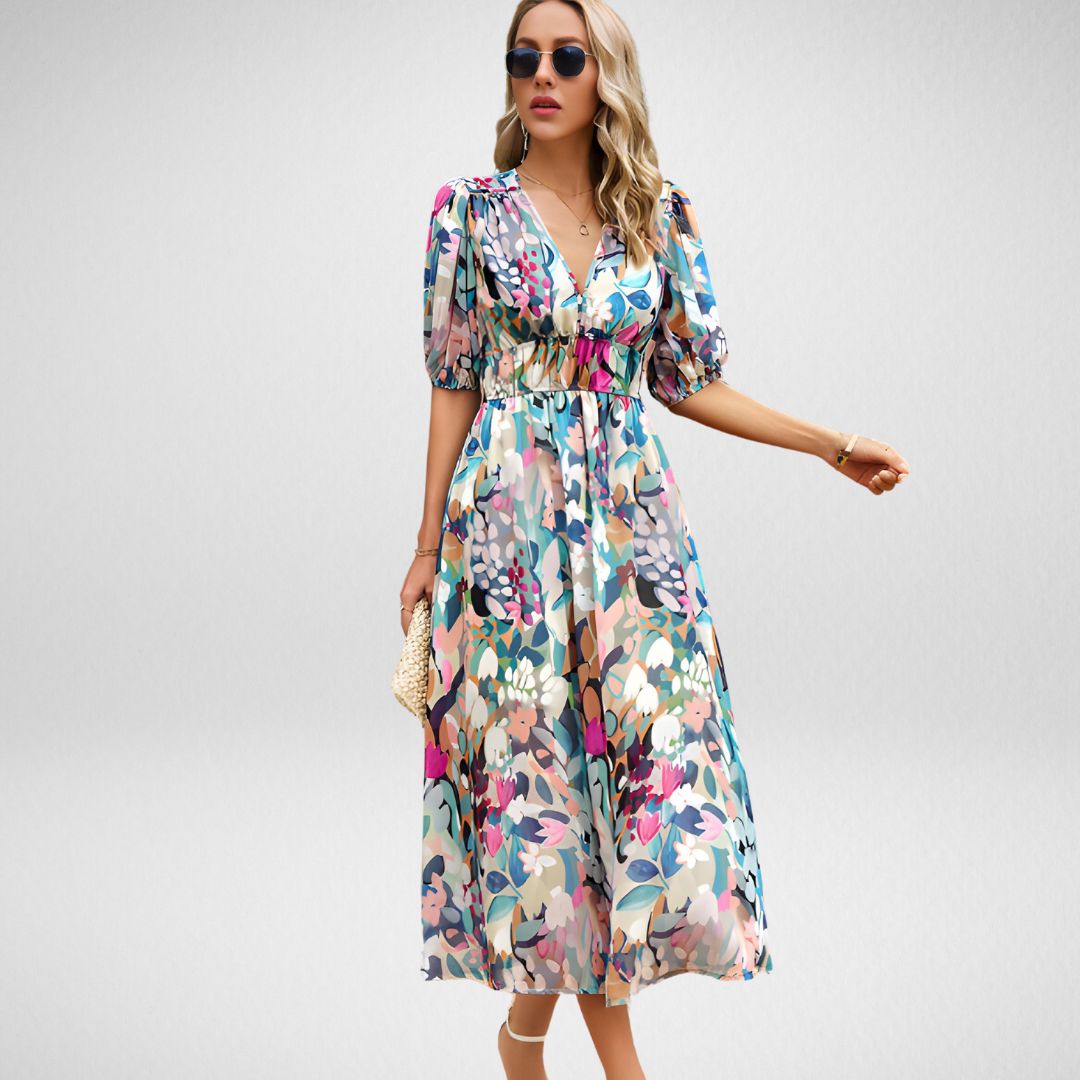 Serena Abstract Pattern Dress Multicolour