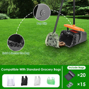 Pooper Scooper Kit – Long Handle Rake & Bin with Bags for Dog Waste