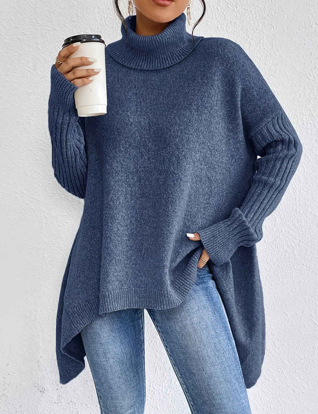 Oversized Turtleneck Sweater For Cozy Everyday Layering