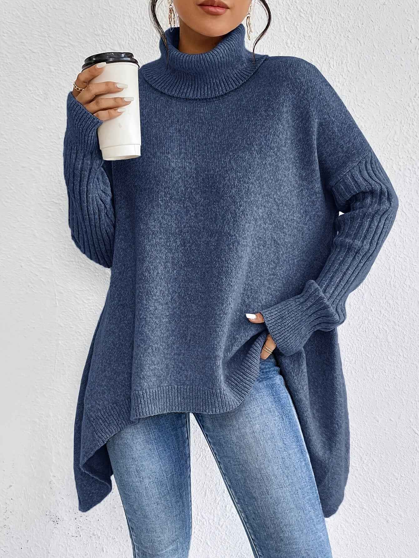 Oversized Turtleneck Sweater For Cozy Everyday Layering