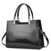 Melinda Shiny Crocodile-Pattern Handbag for Chic Style