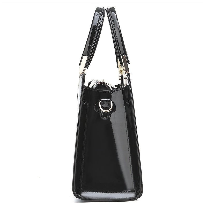 Melinda Shiny Crocodile-Pattern Handbag for Chic Style