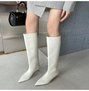 Rosette - Pointed Toe Knee-High Boots