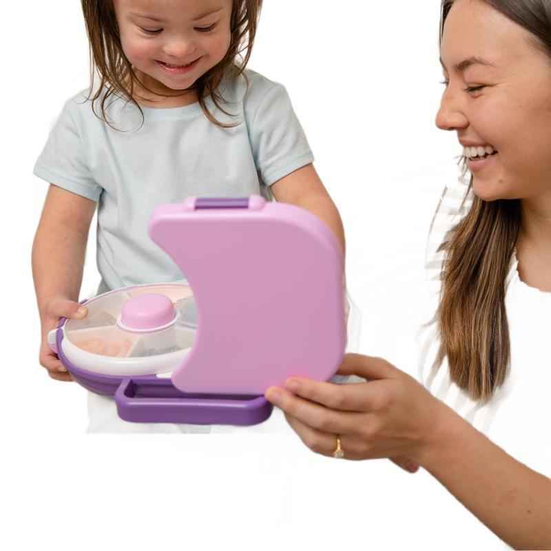 Kids Snack Storage Box – Rotating Fruit Plate with Lid, Airtight Snack Organizer