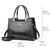 Melinda Shiny Crocodile-Pattern Handbag for Chic Style