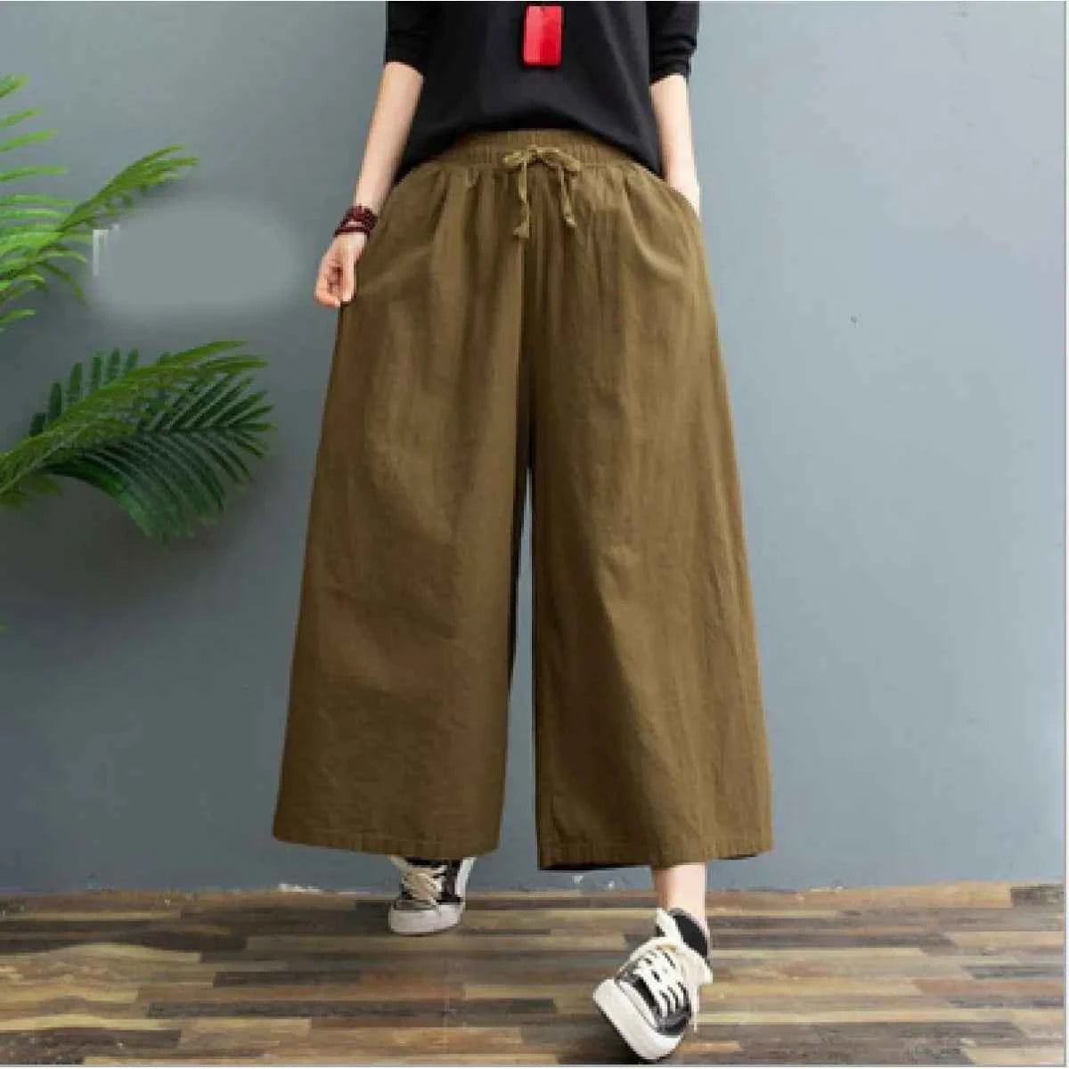 Relaxed Pleated Linen Pants For Women Comfort Fit Everyday