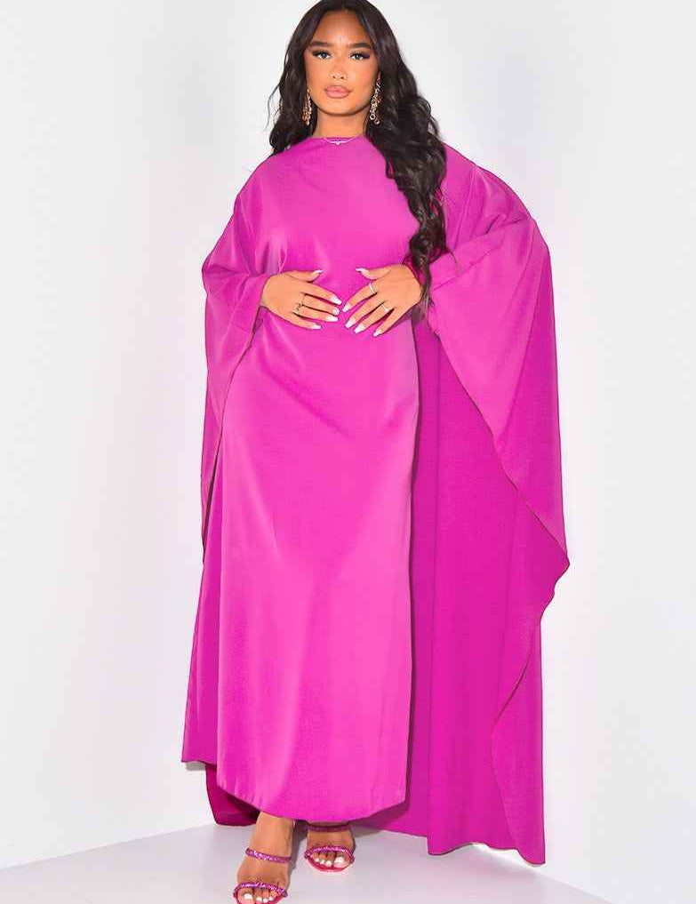 Marleen Cape Maxi Dress for Effortless Elegance and Style Pink