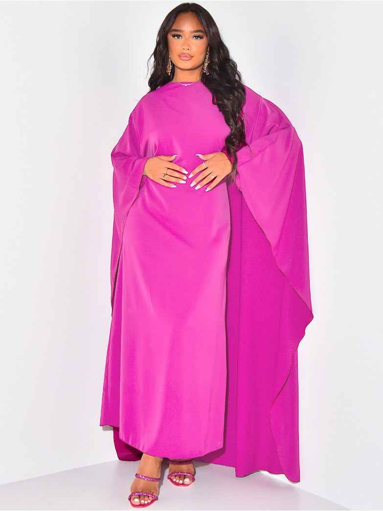 Marleen Cape Maxi Dress for Effortless Elegance and Style Pink