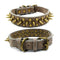Retro Spiked Dog Collar – PU Leather Adjustable Collar for Large Dogs Gray