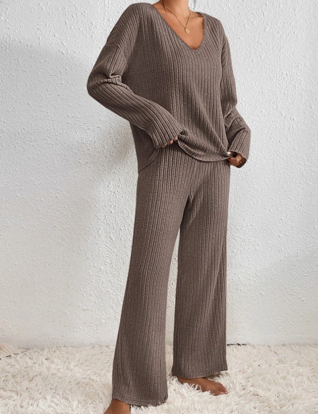 Evangeline Cozy Lounge Set - Stylish Two-Piece Comfort for Every Day Light Brown