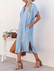 Lina - Batwing Sleeve Denim Dress