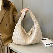 Laila Handcrafted Woven Tote - Stylish and Unique Accessory Beige