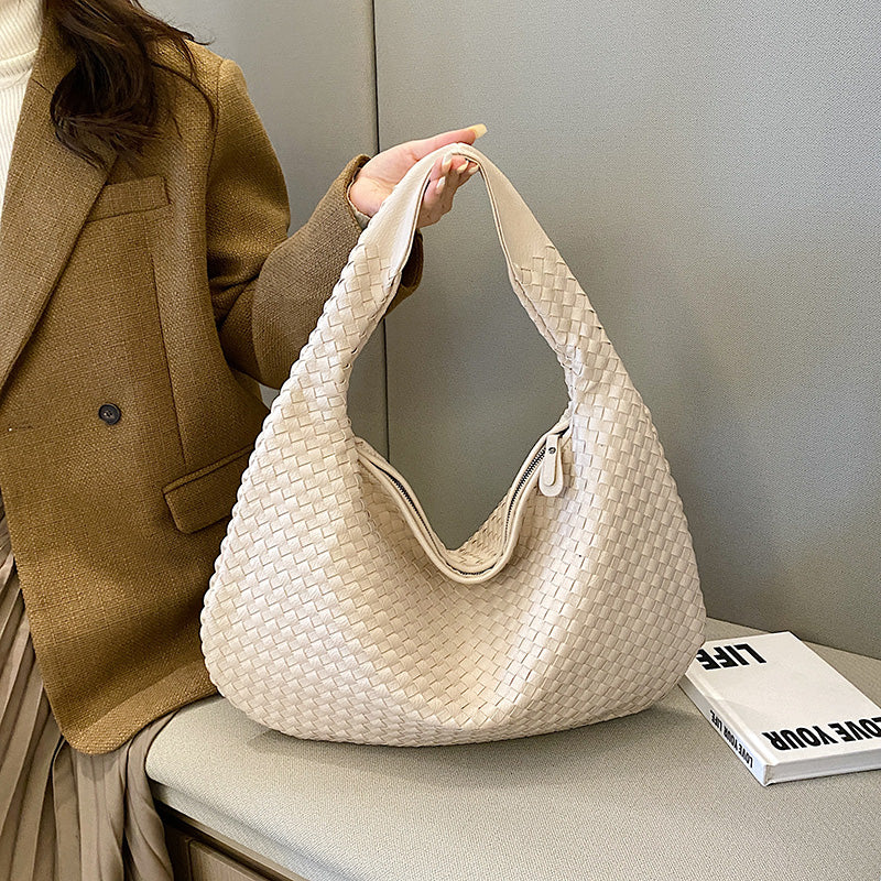 Laila Handcrafted Woven Tote - Stylish and Unique Accessory Beige