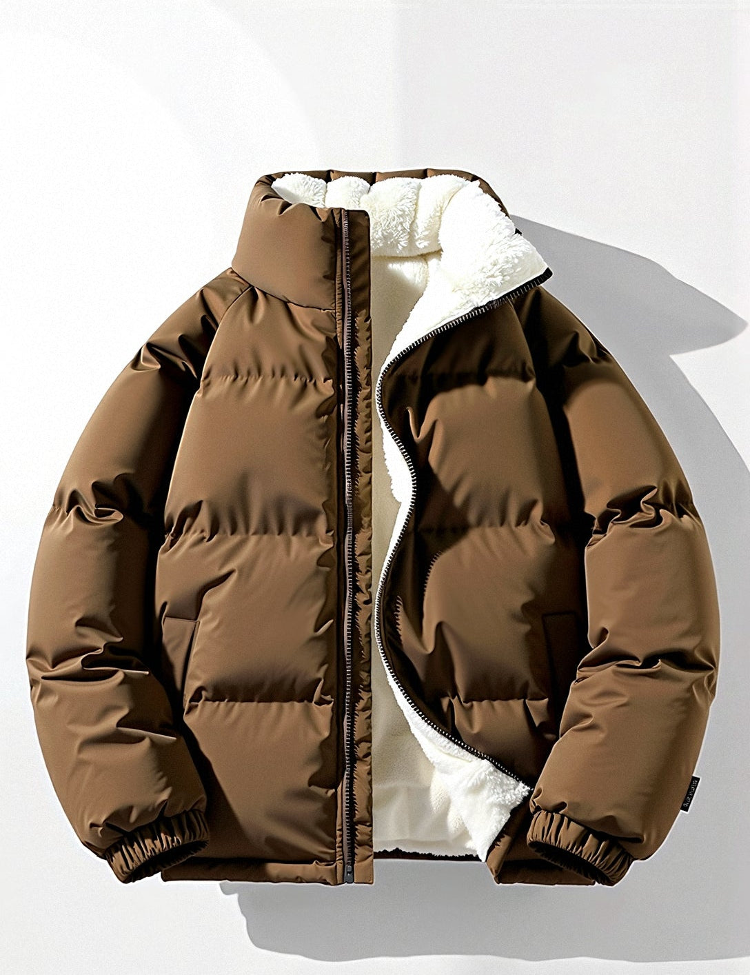 Cyrusteem Cozy Winter Puffer Coat Brown