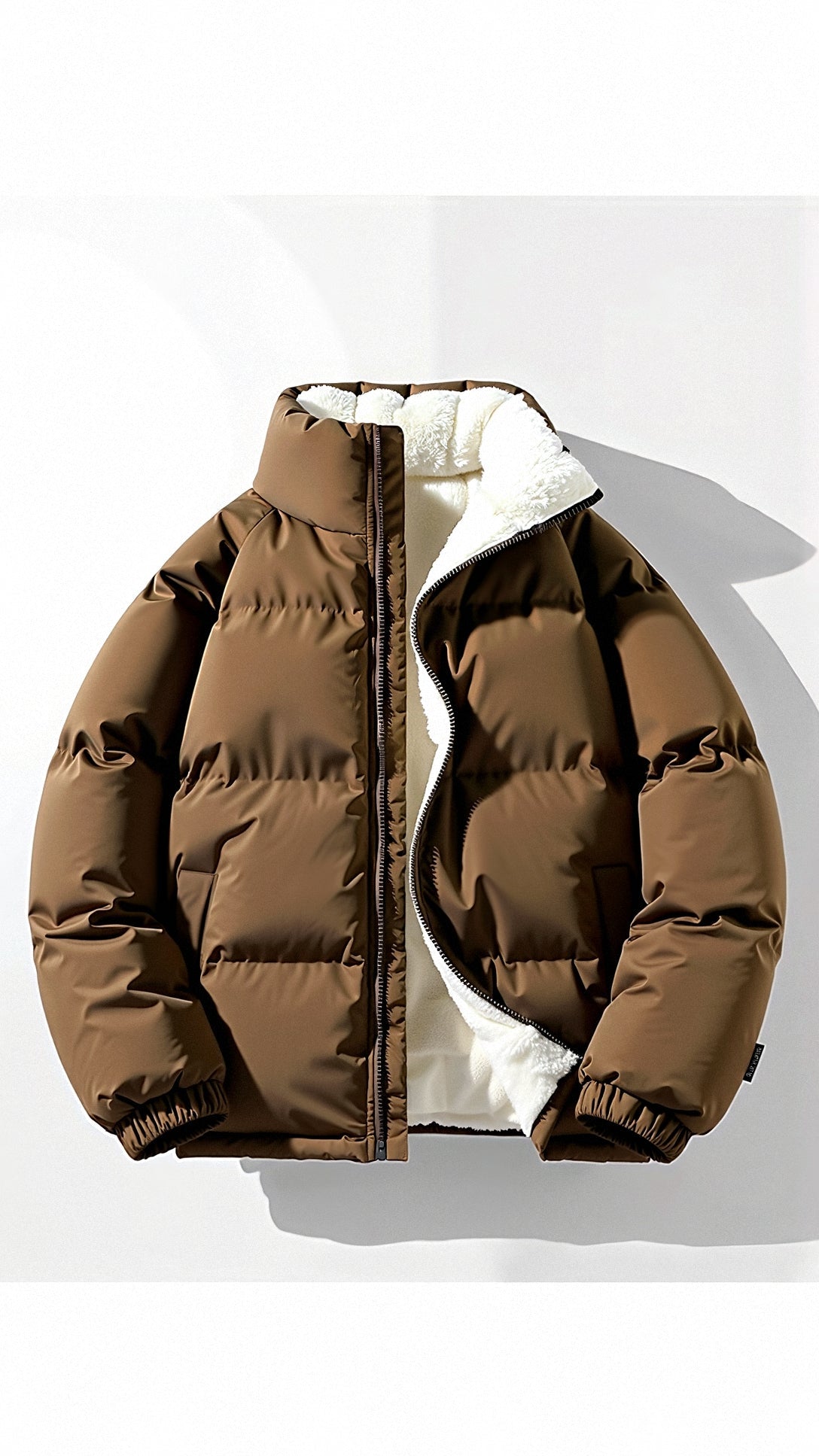 Cyrusteem Cozy Winter Puffer Coat Brown