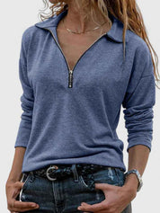 Lightweight Comfortable Top With Zipper Detail For Everyday