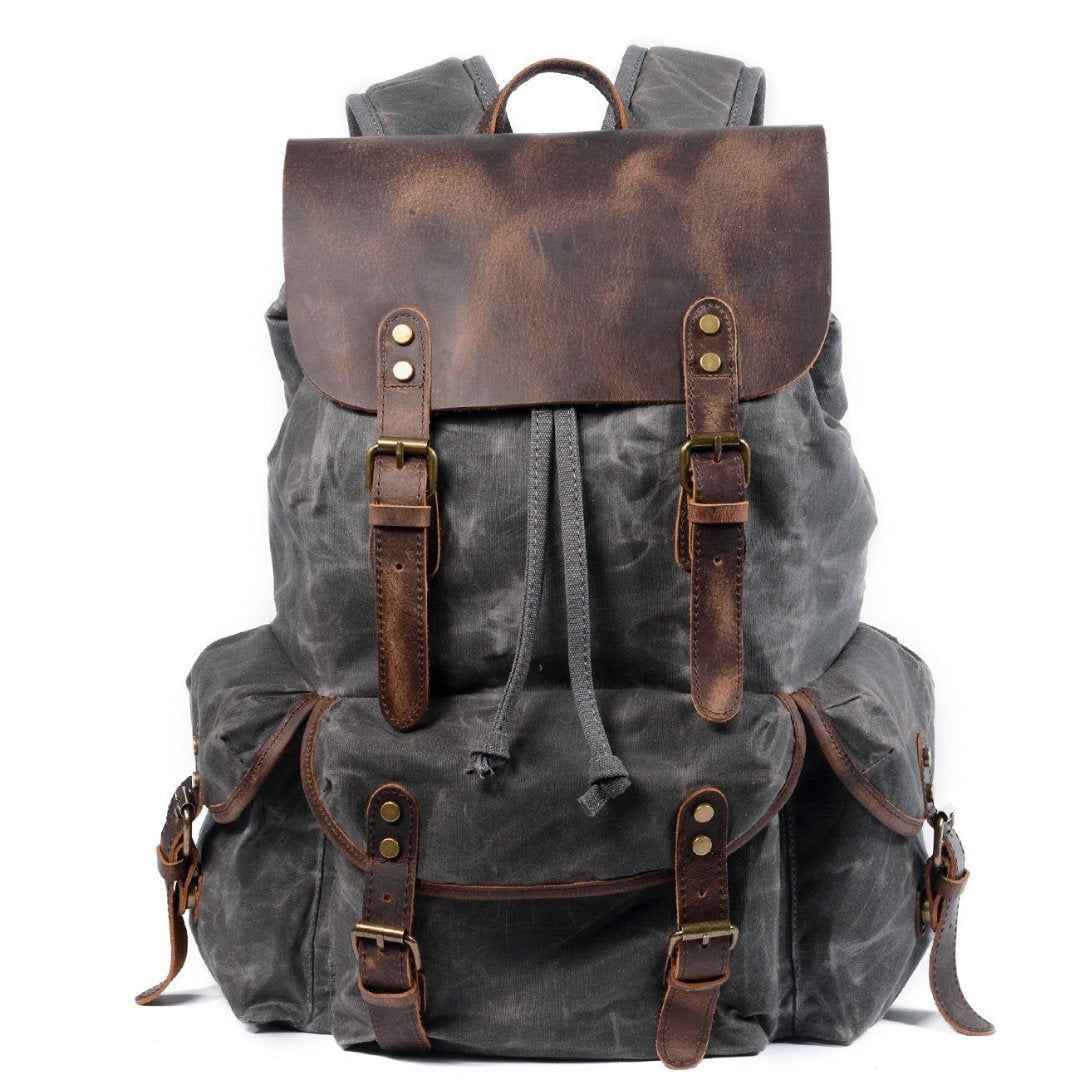 Ringo Vintage Outdoor Travel Backpack - Stylish and Functional Buckle Design Army Green One Size