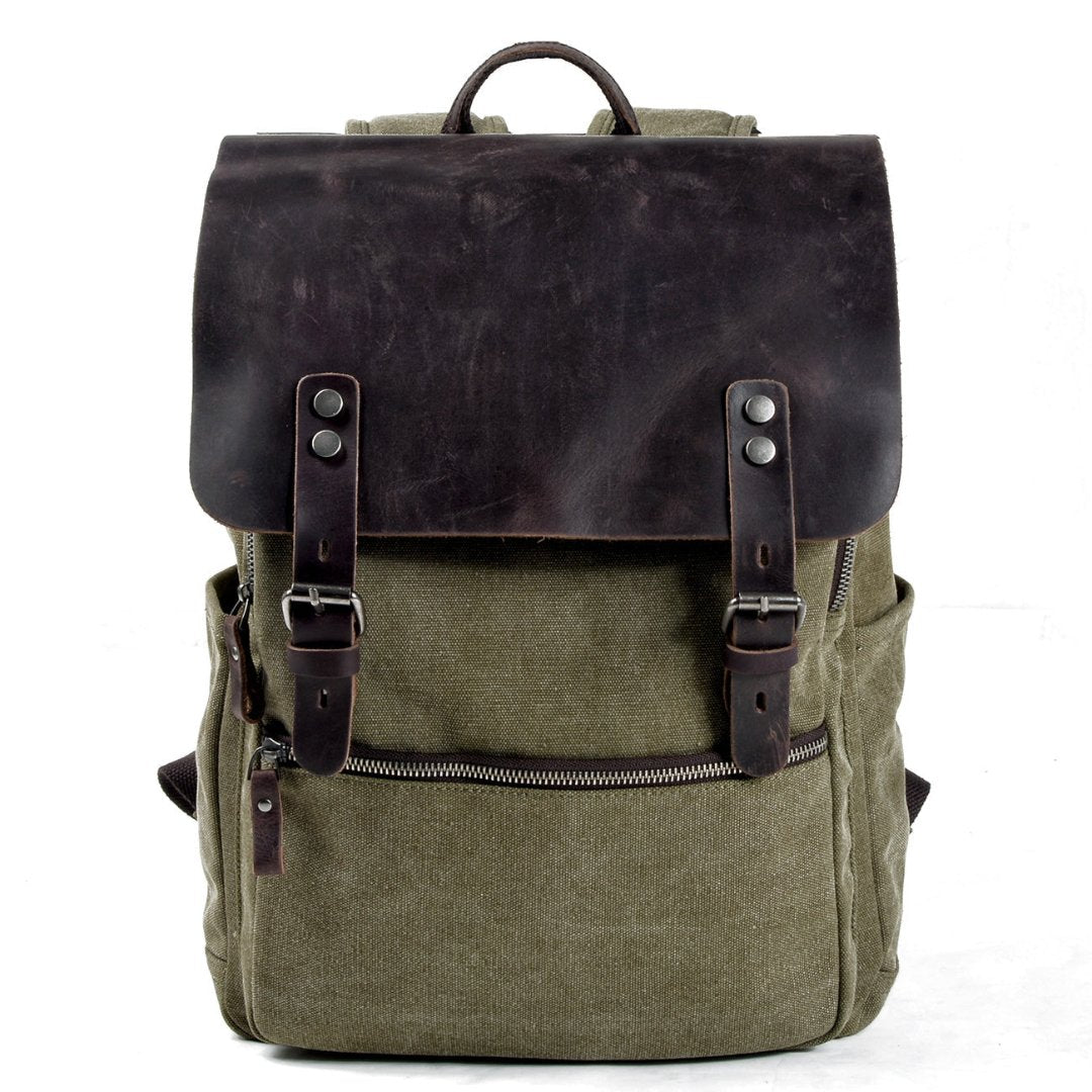 Gaston Vintage Canvas Backpack - Durable and Stylish Light Green One Size