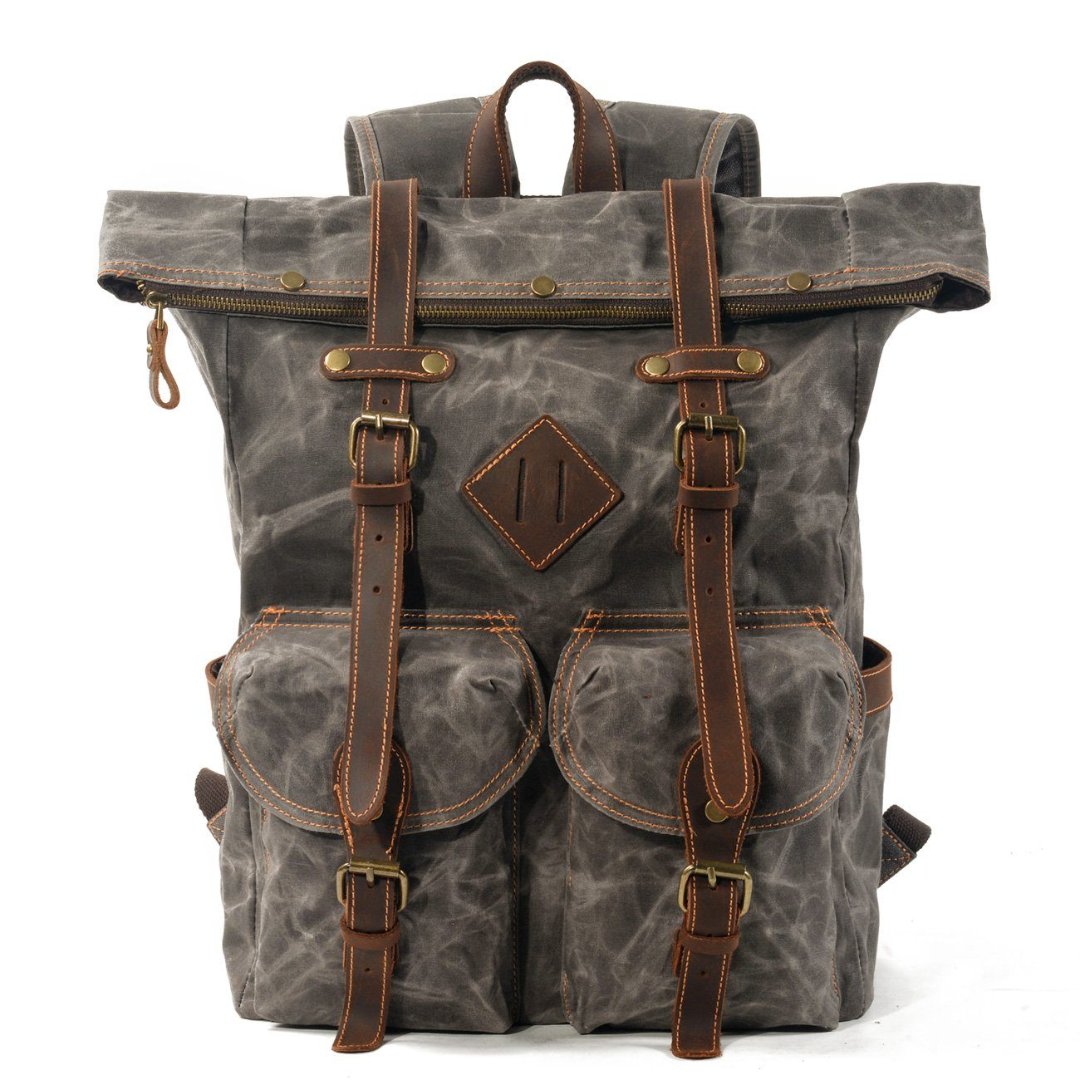 Wendell Vintage Backpack - Urban Hipster Chic Light Grey One Size