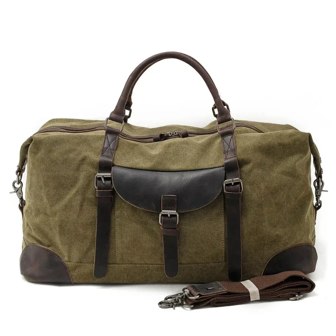 Wallace - Extra Spacious Vintage Overnight Bag Light Green One Size