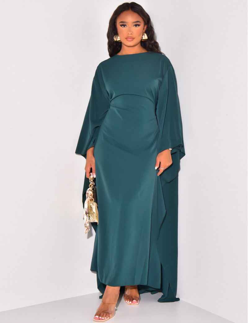 Marleen Cape Maxi Dress for Effortless Elegance and Style Green